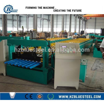 Low Price PLC Control With Touch Screen And Button High Speed Full Automatic Corrugated Glazed Steel Roll Forming Machine